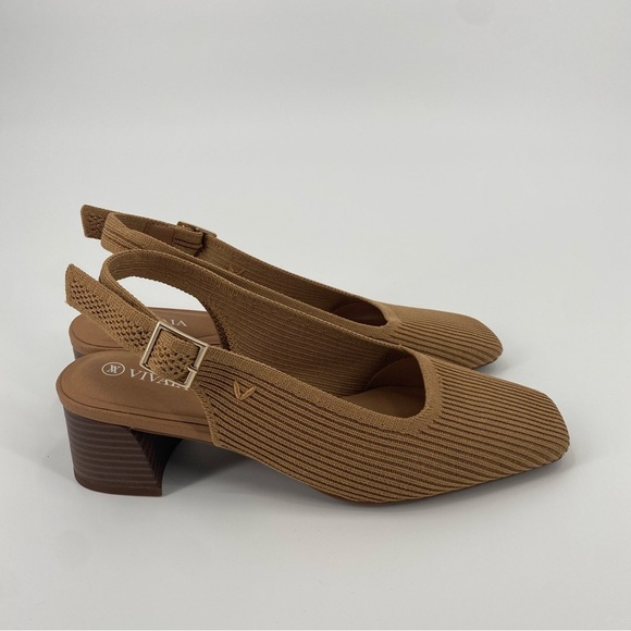 Vivaia Square Toe Block Heel Melody Slingback Nutmeg 40  9.5 - Picture 8 of 12